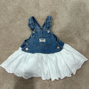 Oshkosh B’gosh Jean and White Overall Dress